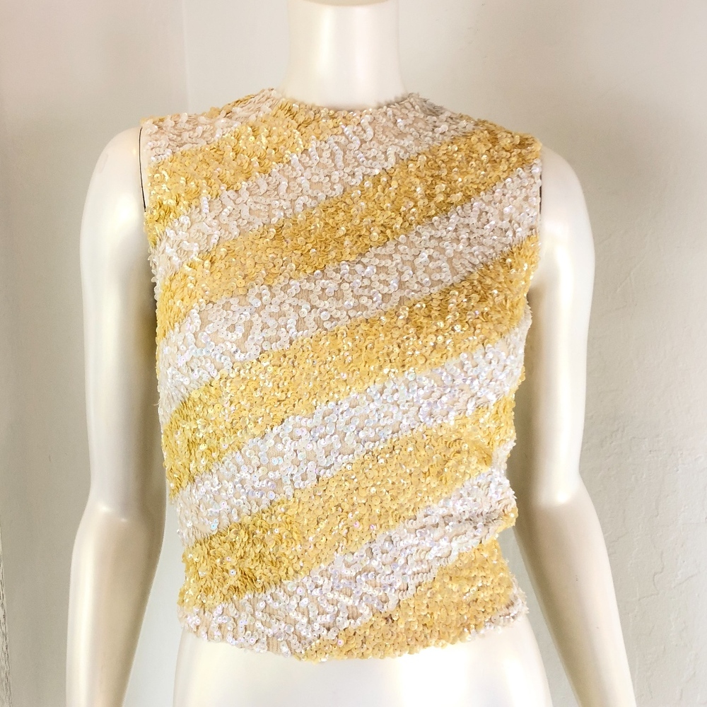 SOLD // Vintage 1960s Sequin Striped Top